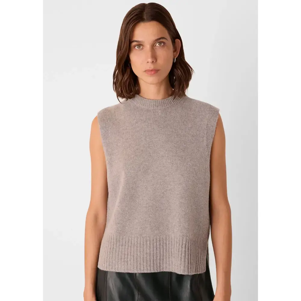 Whistles Neutral Wool Sleeveless Tank